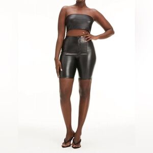 Good American Better Than Leather Bike Shorts